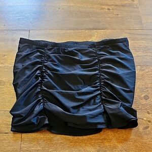 Torrid Size 3 Black Ruched Swim Skirt With Attached Brief Swim Bottom